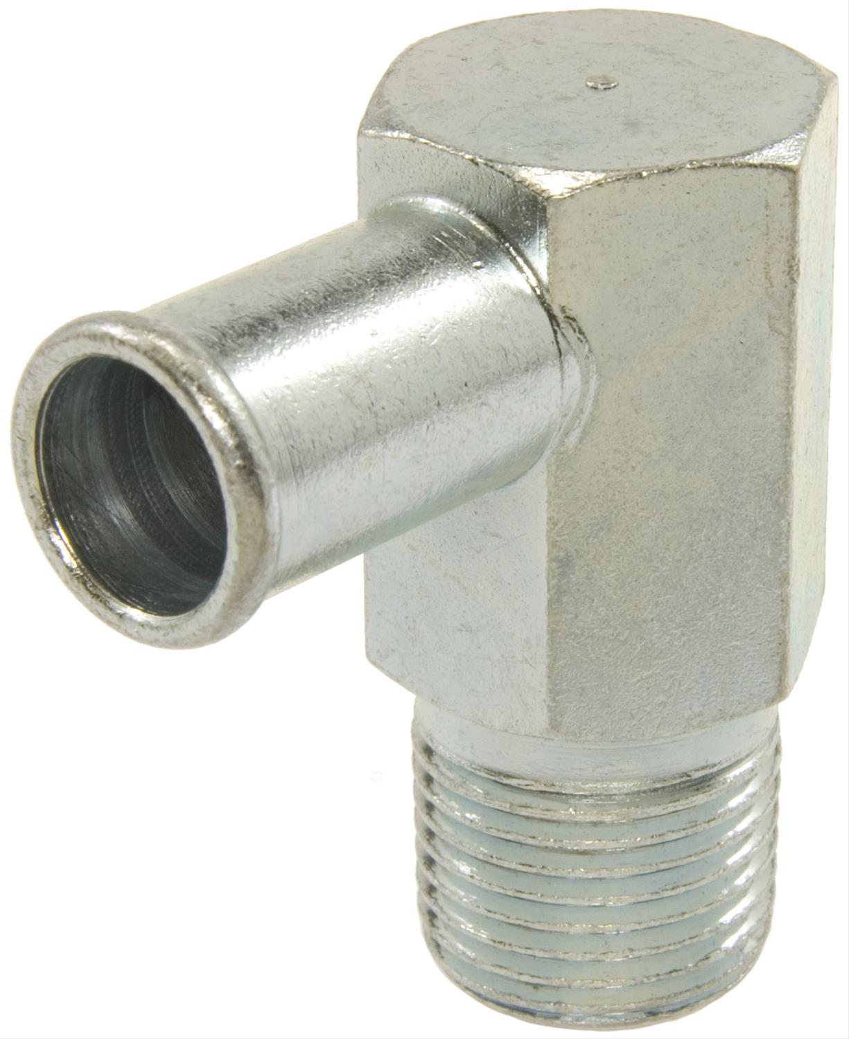 Heater Hose Connector 90 Degree Elbow Fitting Steel 5/8 inch Nipple 1/2 inch NPT