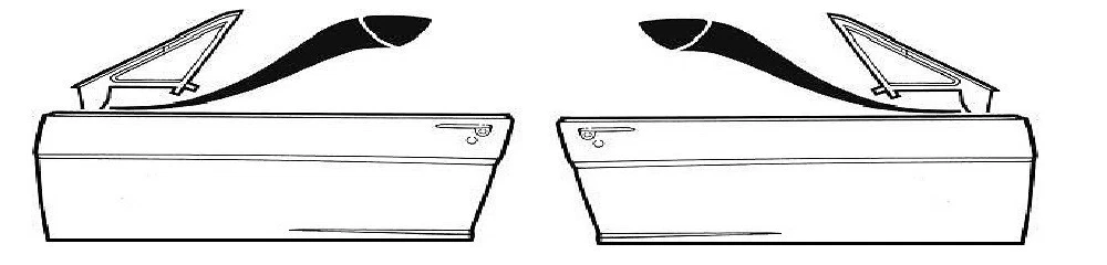 1967 1968 Mustang Cougar Outer Edge of Vent Window To Door Seal Pair - New