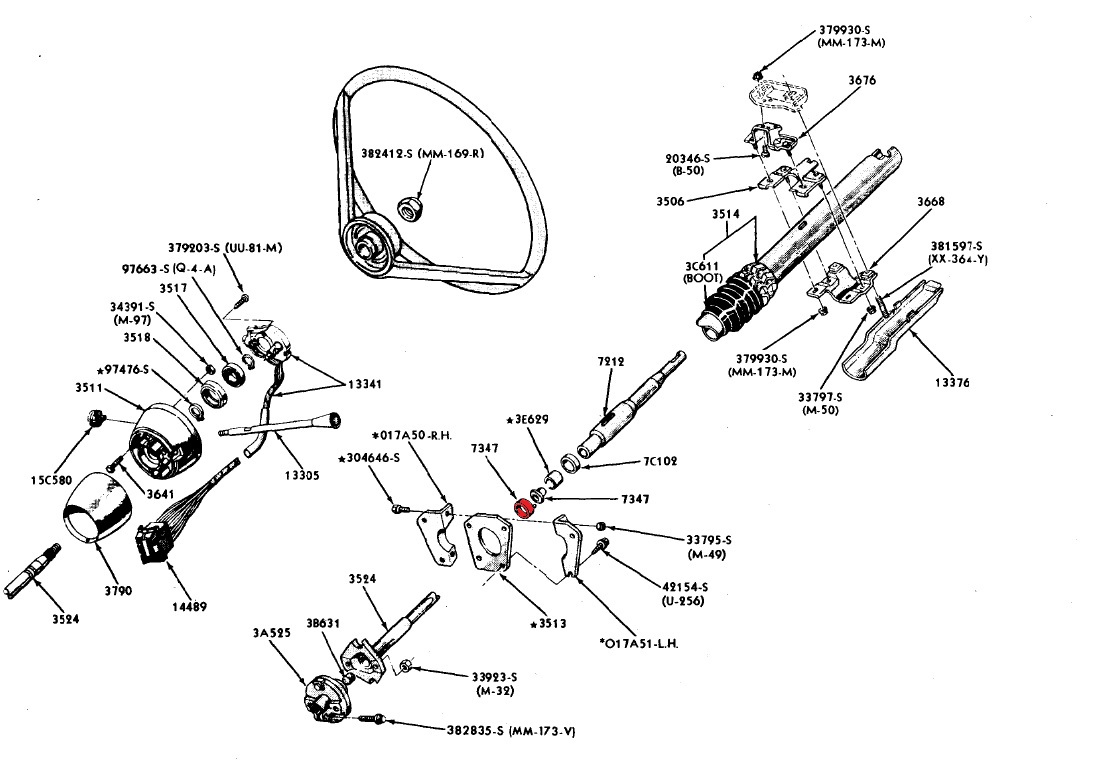 1968 Mustang Fairlane Falcon Galaxie Outer Lower Steering Column Tube Bearing USA