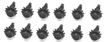 1964 - 1968 Mustang Black Fender Star Washer Bolt Economy Kit